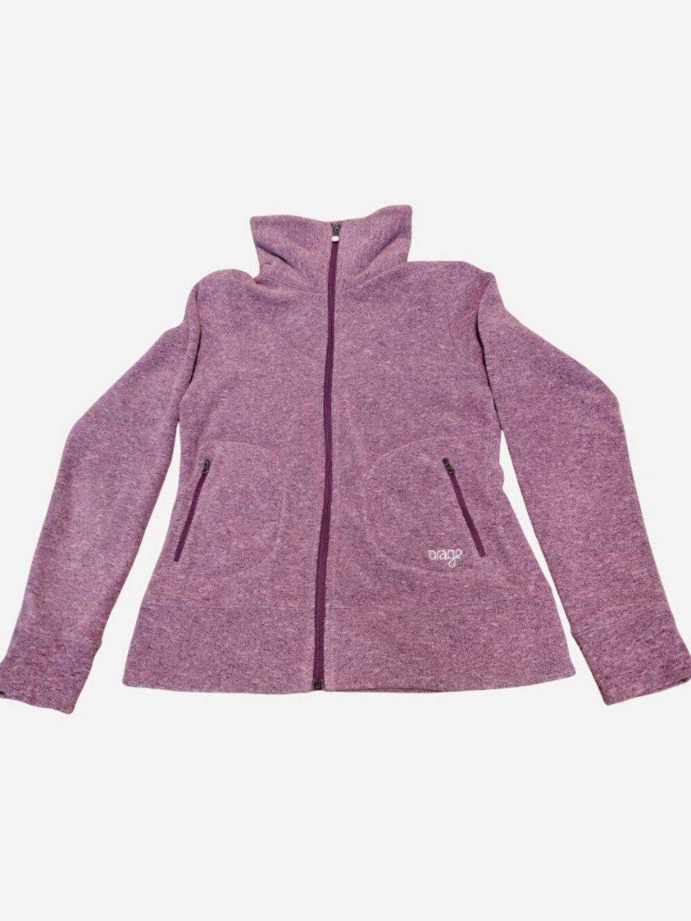 Orage Full Zip Funnel Neck Purple Fleece Jacket Size X-Small